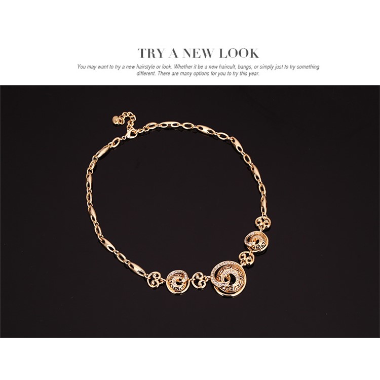 Gold Plated Women's Jewelry Ring Necklace Earrings Bracelet Wedding Jewelry Set - Style A-5