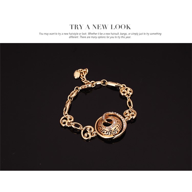 Gold Plated Women's Jewelry Ring Necklace Earrings Bracelet Wedding Jewelry Set - Style A-6