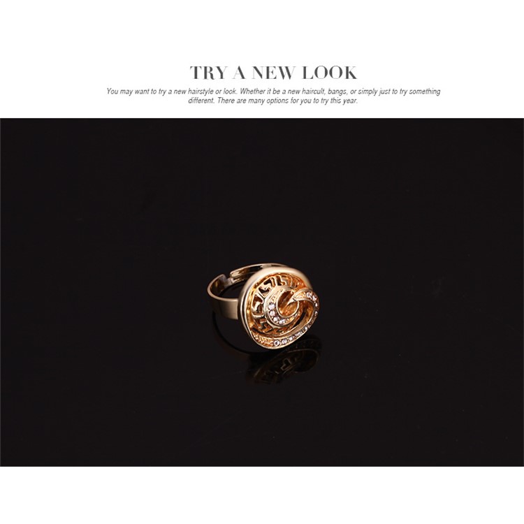 Gold Plated Women's Jewelry Ring Necklace Earrings Bracelet Wedding Jewelry Set - Style A-8