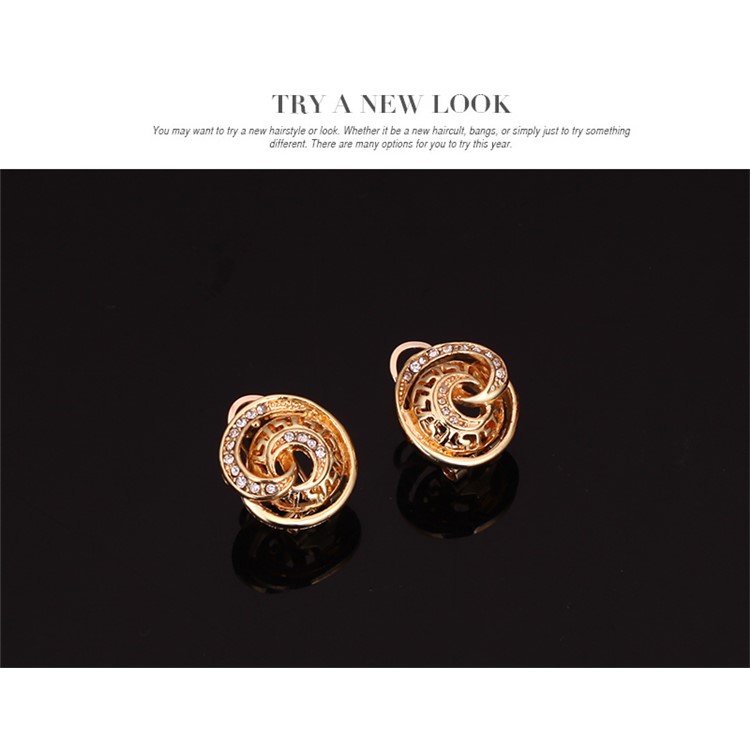 Gold Plated Women's Jewelry Ring Necklace Earrings Bracelet Wedding Jewelry Set - Style A-9