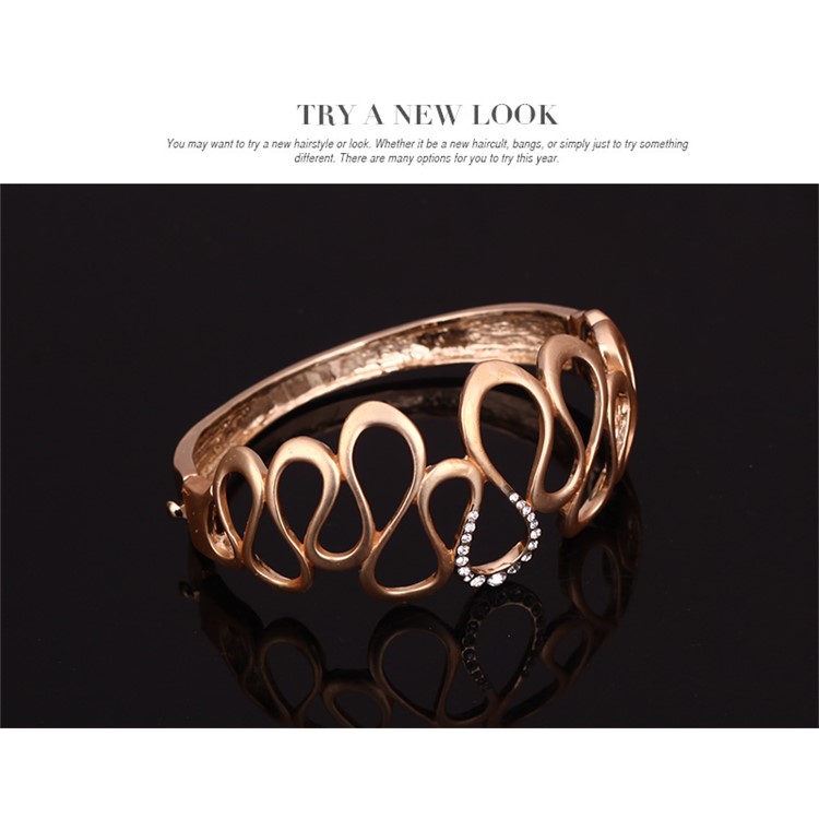 Wedding Gold Plated Necklace Ring Earrings Bracelet Jewelry Set for Women-6