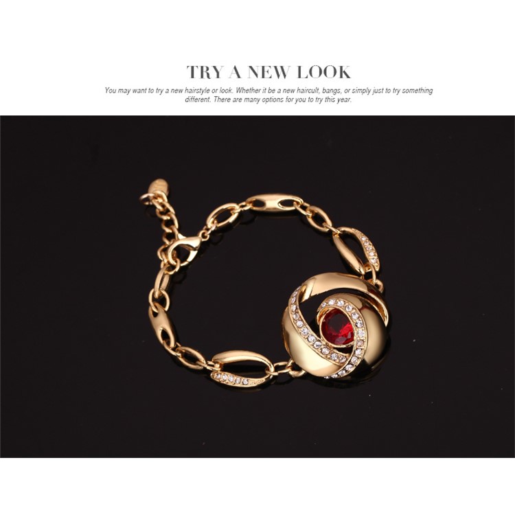 Gold Plated Women's Bride Ring Necklace Earrings Bracelet Wedding Jewelry Set - Style A-6