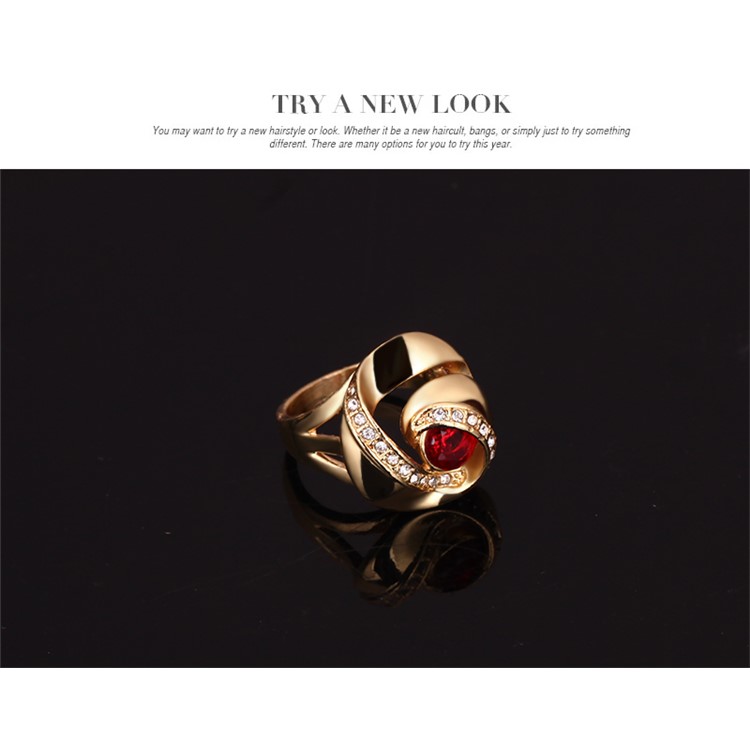 Gold Plated Women's Bride Ring Necklace Earrings Bracelet Wedding Jewelry Set - Style A-8