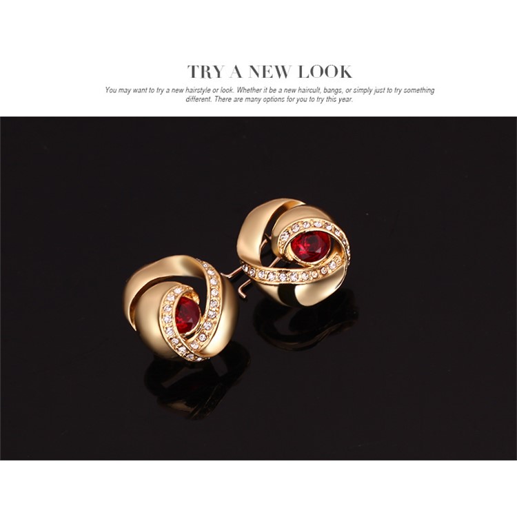 Gold Plated Women's Bride Ring Necklace Earrings Bracelet Wedding Jewelry Set - Style A-9