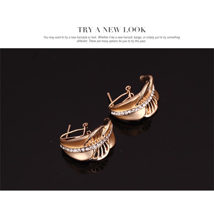 Women's Gold Plated Jewelry Set Necklace Earrings Bracelet Ring-9