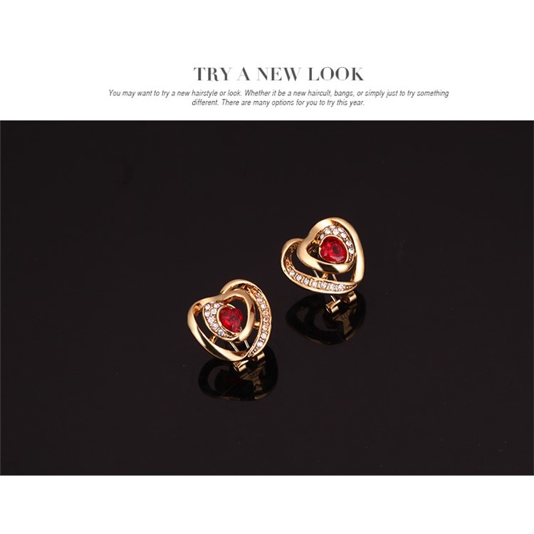 Women's Fashion Gold Plated Bracelet Earrings Necklace Ring Jewelry Set-9