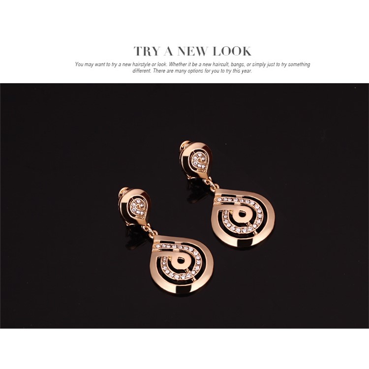 Fashion Gold Plated Earrings Necklace Ring Bracelet Jewelry Set for Women-9
