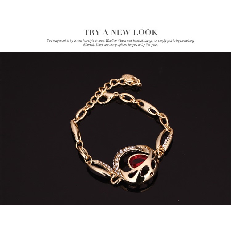 Wedding Women's Gold Plated Necklace Ring Earrings Bracelet Bride Jewelry Set-6