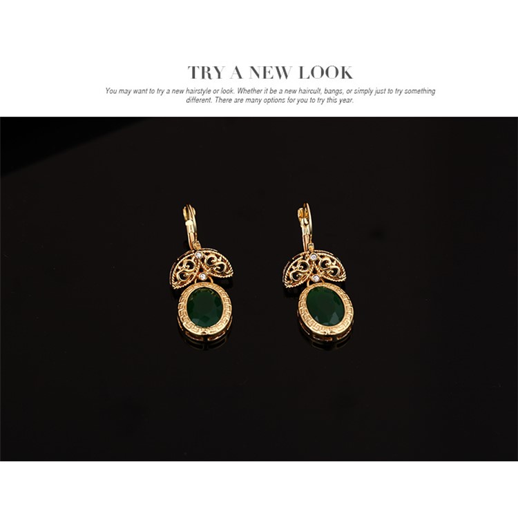 Wedding Fashion Women's Gold Plated Necklace Ring Earrings Bracelet Jewelry Set-7