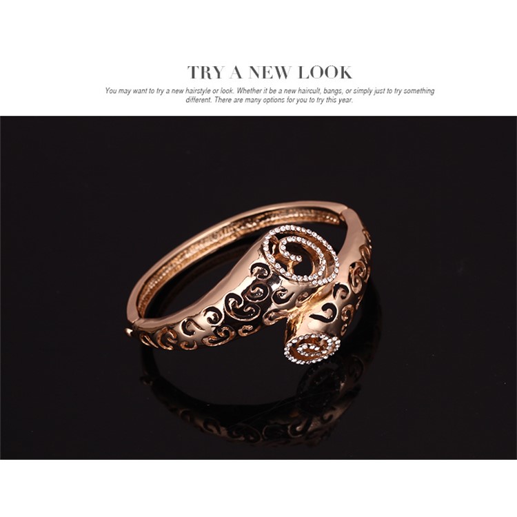 Gold Plated Women Wedding Earrings Bracelet Ring Necklace Jewelry Charm Set-6