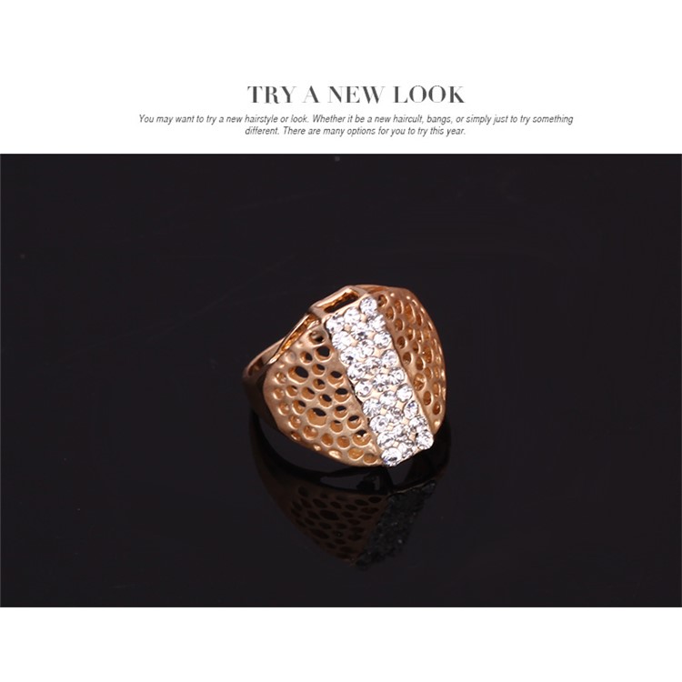 Gold Plated Women Earrings Bracelet Ring Necklace Jewelry Set for Wedding-8