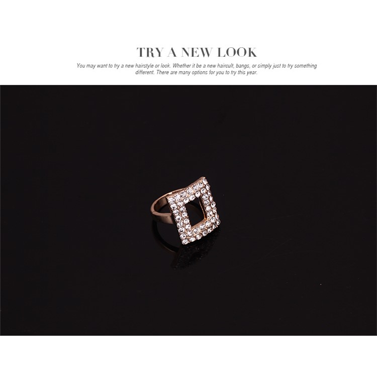 Geometric Pattern Gold Plated Women Bracelet Ring Necklace Earrings Jewelry Set-8