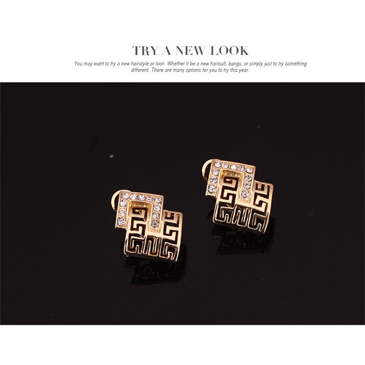Gold Plated Women Fashion Bracelet Ring Necklace Earrings Jewelry Set-9