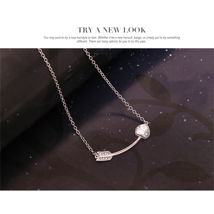Women's Trendy Jewelry Set Diamond Necklace Bracelet Earrings Set - Love Heart-7