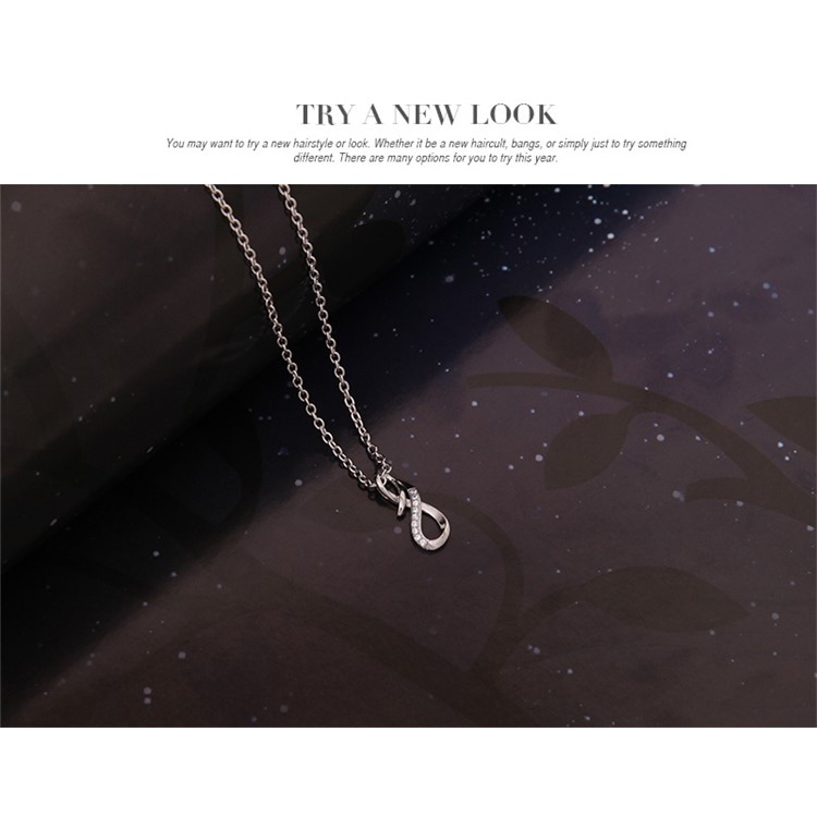 Fashion Plated Rhinestone Necklace Bracelet Earrings Jewelry Set - Infinity Symbol-7