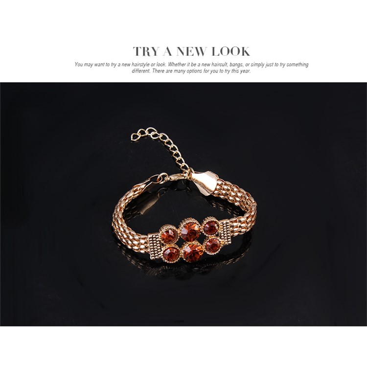 Shiny Crystal Jewelry Sets Necklace Earrings Bracelet Ring for Women-6