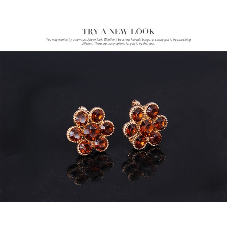 Shiny Crystal Jewelry Sets Necklace Earrings Bracelet Ring for Women-9