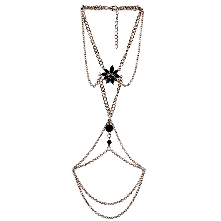 Zircon Flower Pendant Arm Bracelet Arm Chain Body Jewelry Accessory for Women - Gold-2