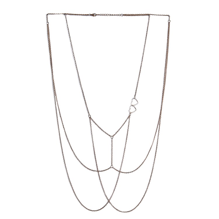 Women Harness Body Chain Bikini Chain Multi-layer Crossover Chest Chain Body Jewelry Accessory - Style A-2