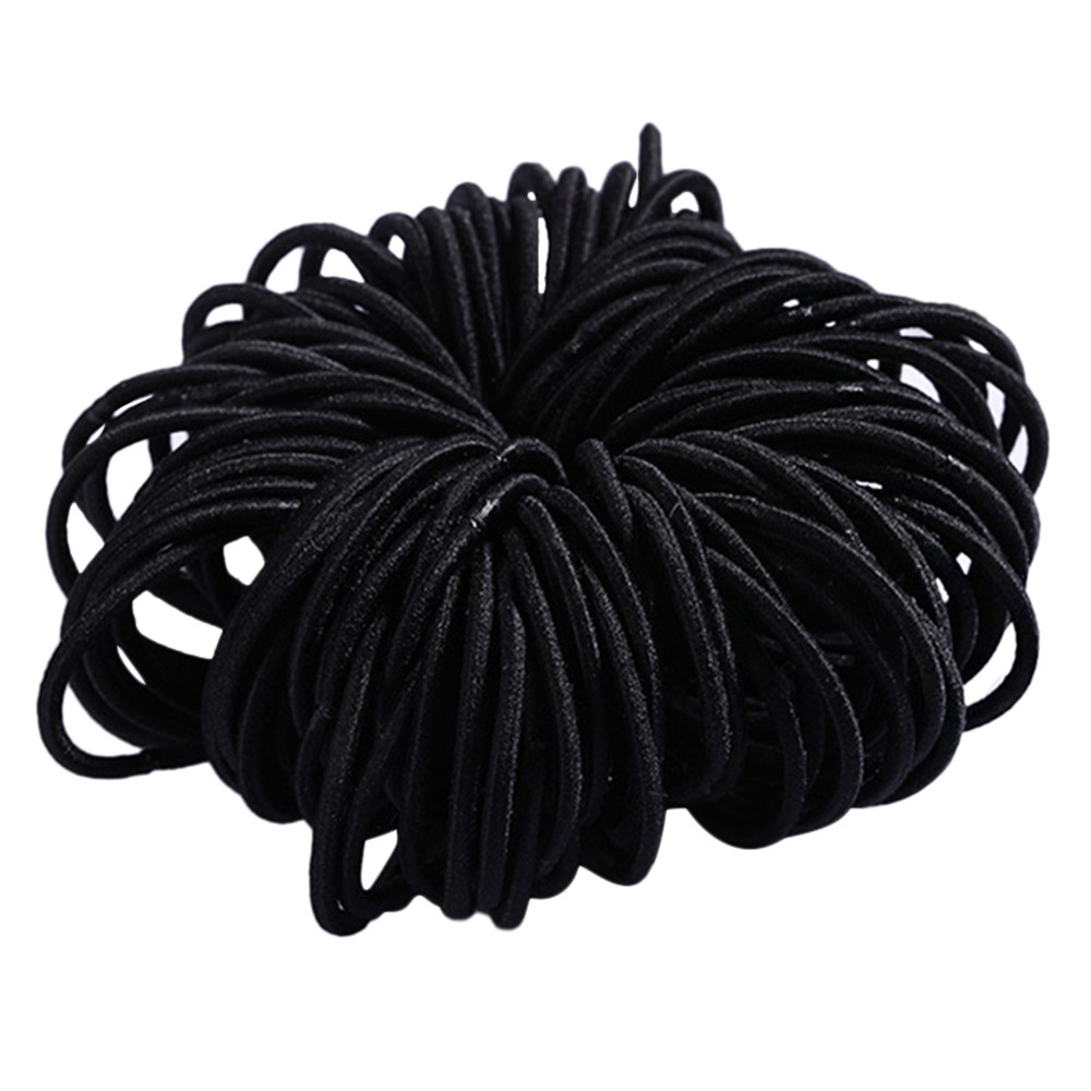 001 100Pcs/Set Baby Girls Rubber Hair Ties Elastic Hair Bands Multi-color Ponytail Holders for Toddler Kids - Style 1-1