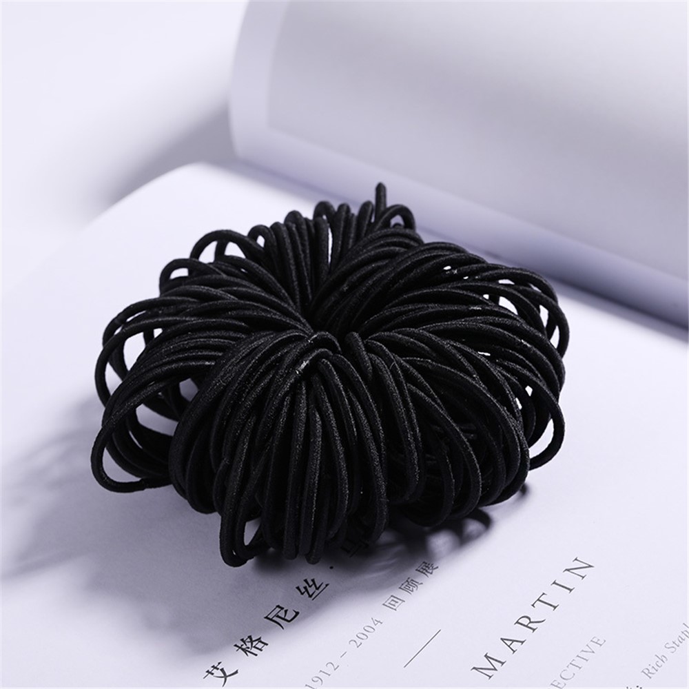 001 100Pcs/Set Baby Girls Rubber Hair Ties Elastic Hair Bands Multi-color Ponytail Holders for Toddler Kids - Style 1-2