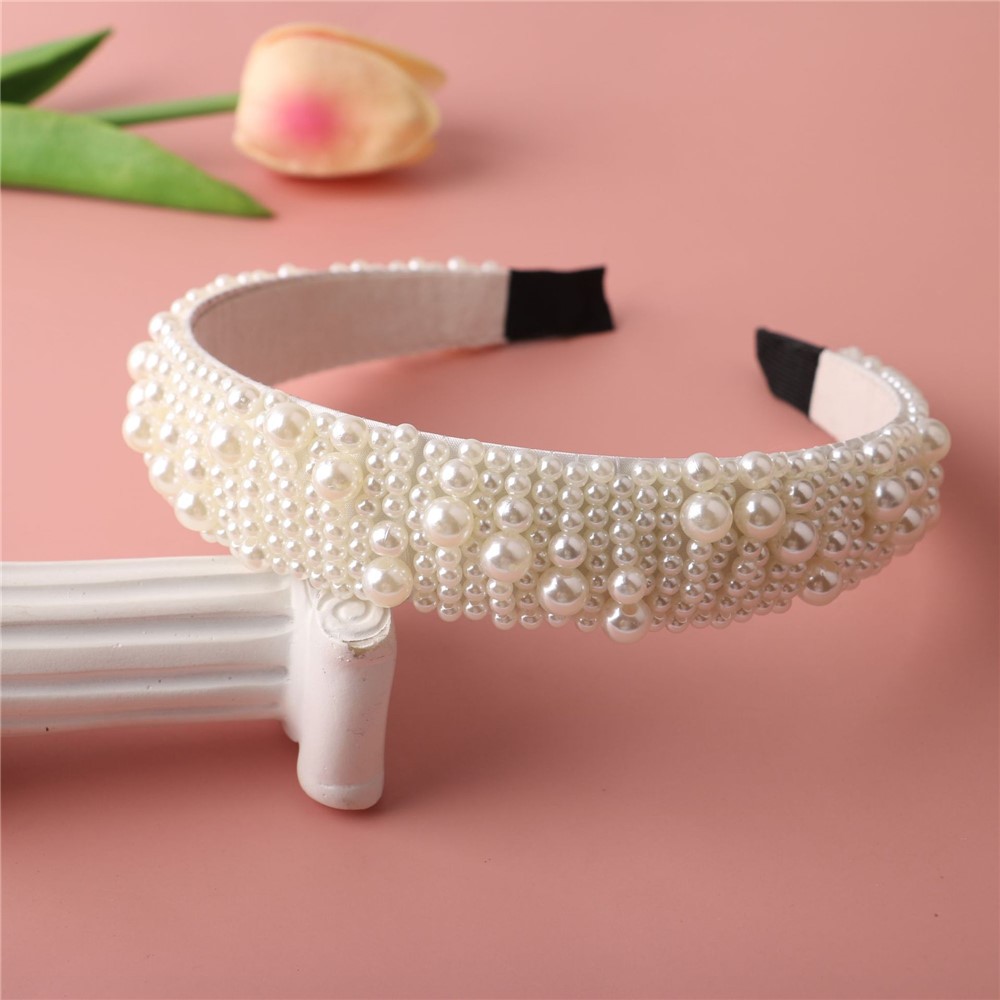 H10069 Bling Pearl Hairbands Retro Baroque Headbands Wedding Hair Hoop Hair Accessories for Women-2