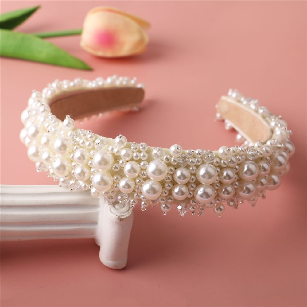 H10069 Pearl Headbands Bling Retro Baroco Pearl Hairbands Bridal Hair Hoop Boda Accesorios Para El Cabello Para Las Mujeres Chicas