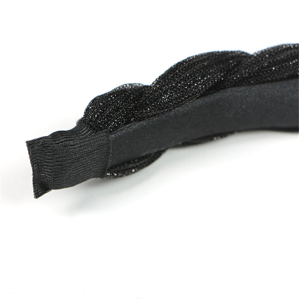 Solid Color Braided Velvet Headband Women Fashion Criss Cross Hair Accessories - Pink-3