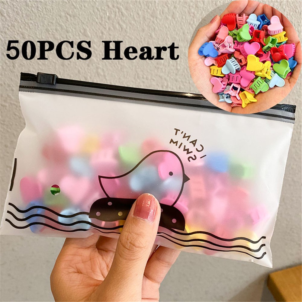 DZFJ 50Pcs/Set Girls Mini Hair Claws Clips Cute Shape Hair Pins Non-slip Children Barrettes Jaw Clamps for Hair - MiQi/L-2