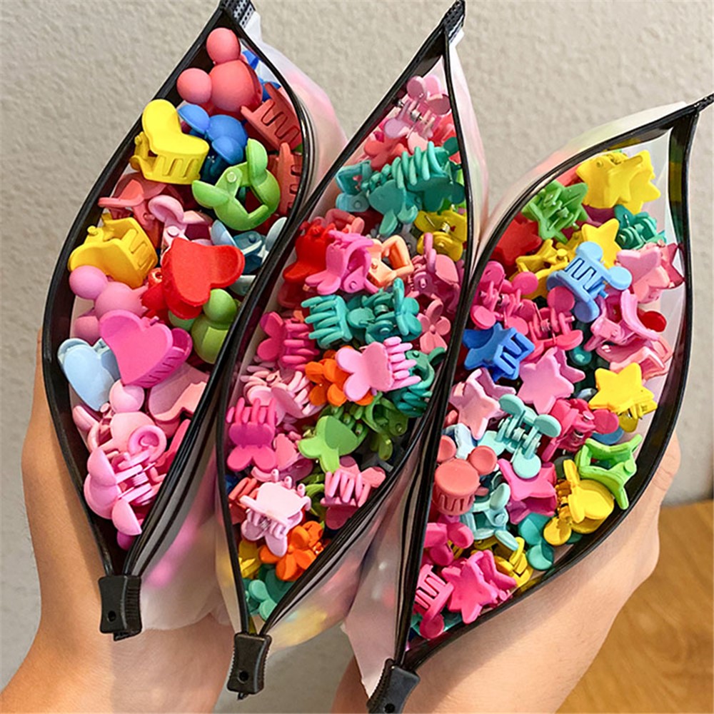 DZFJ 50Pcs/Set Girls Mini Hair Claws Clips Cute Shape Hair Pins Non-slip Children Barrettes Jaw Clamps for Hair - MiQi/L-5