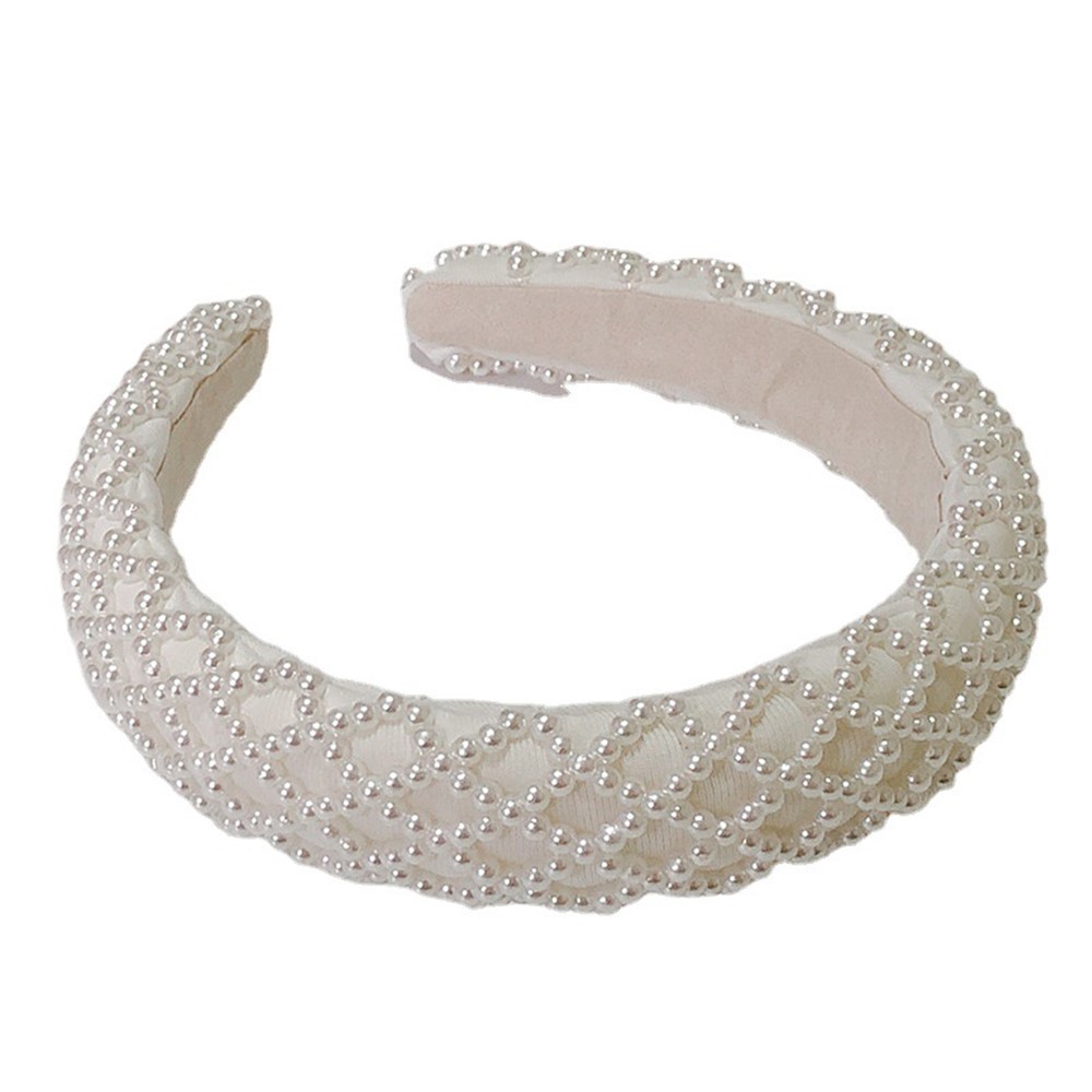 H1053 Fashion Women Artificial Pearls Hair Band Wedding Bridal Hair Hoop Headdress - #2-1