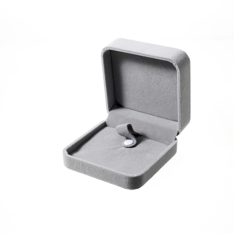 Fashion Velvet Bracelets Bangles Pendant Jewelry Gift Box Holder, Outer Size: 9 x 9 x 4cm - Grey-1