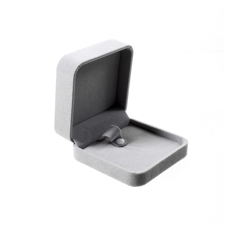 Fashion Velvet Bracelets Bangles Pendant Jewelry Gift Box Holder, Outer Size: 9 x 9 x 4cm - Grey-2