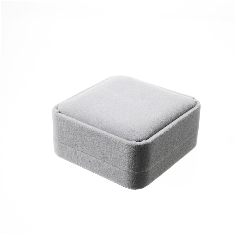 Fashion Velvet Bracelets Bangles Pendant Jewelry Gift Box Holder, Outer Size: 9 x 9 x 4cm - Grey-4