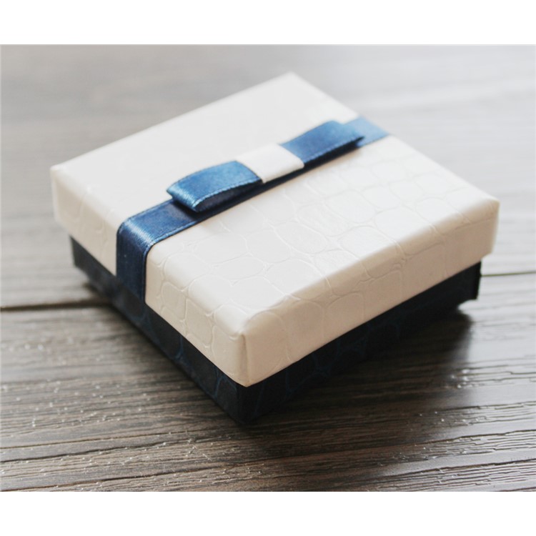 Classic Crocodile Texture Paperboard Ring Ear Studs Jewelry Storage Box-3