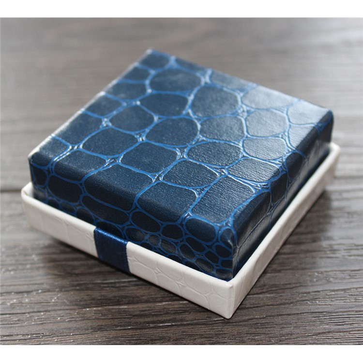 Classic Crocodile Texture Paperboard Ring Ear Studs Jewelry Storage Box-4