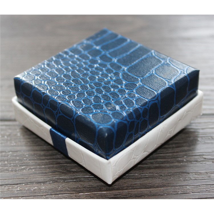 Classic Crocodile Texture Paperboard Ring Ear Studs Jewelry Storage Box-5