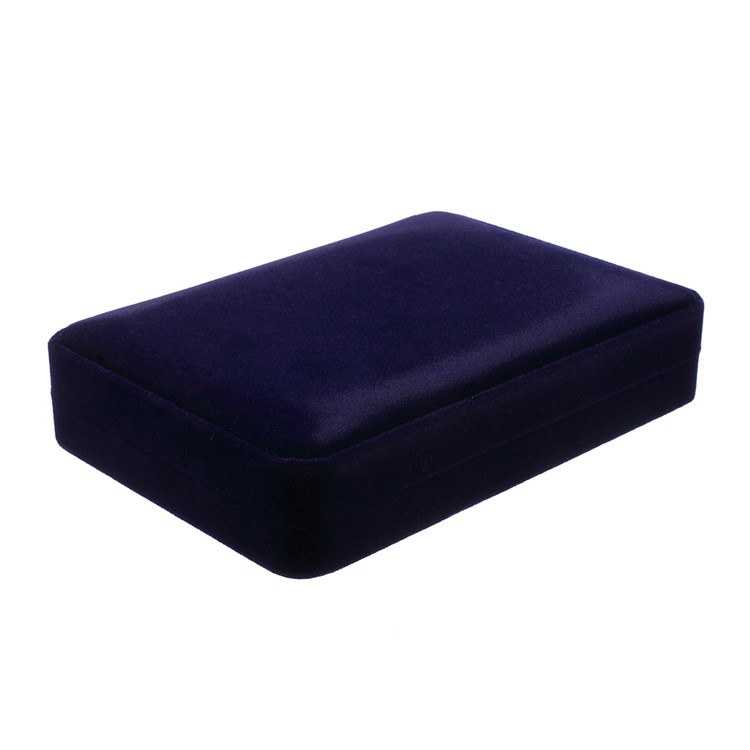 Fashion Velvet Necklace Jewelry Gift Box Display Case, Size: 17.5 x 12.5 x 3.4cm - Dark Blue-4