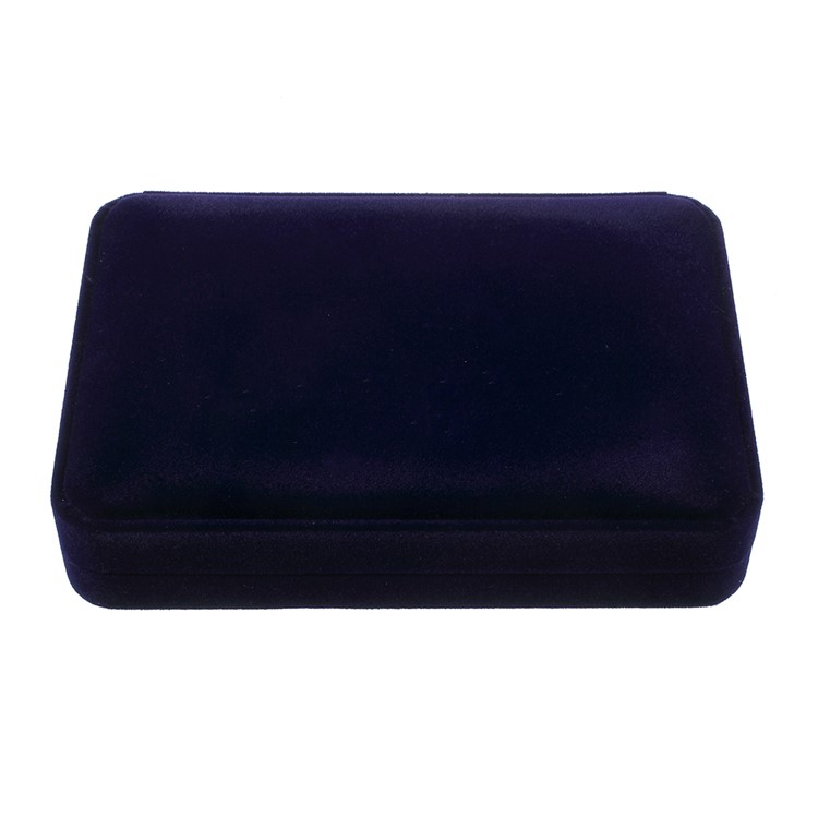 Fashion Velvet Necklace Jewelry Gift Box Display Case, Size: 17.5 x 12.5 x 3.4cm - Dark Blue-5