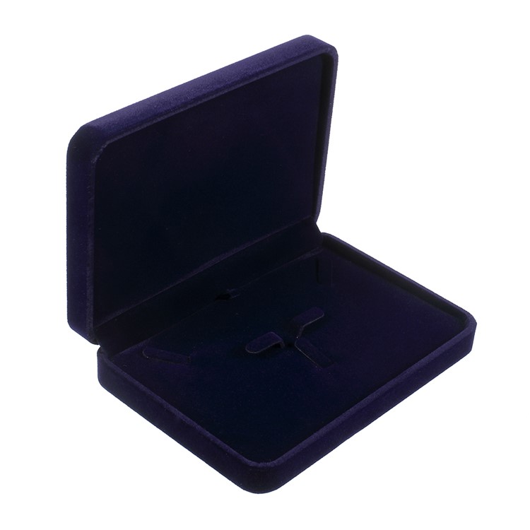 Fashion Velvet Necklace Jewelry Gift Box Display Case, Size: 17.5 x 12.5 x 3.4cm - Dark Blue-6