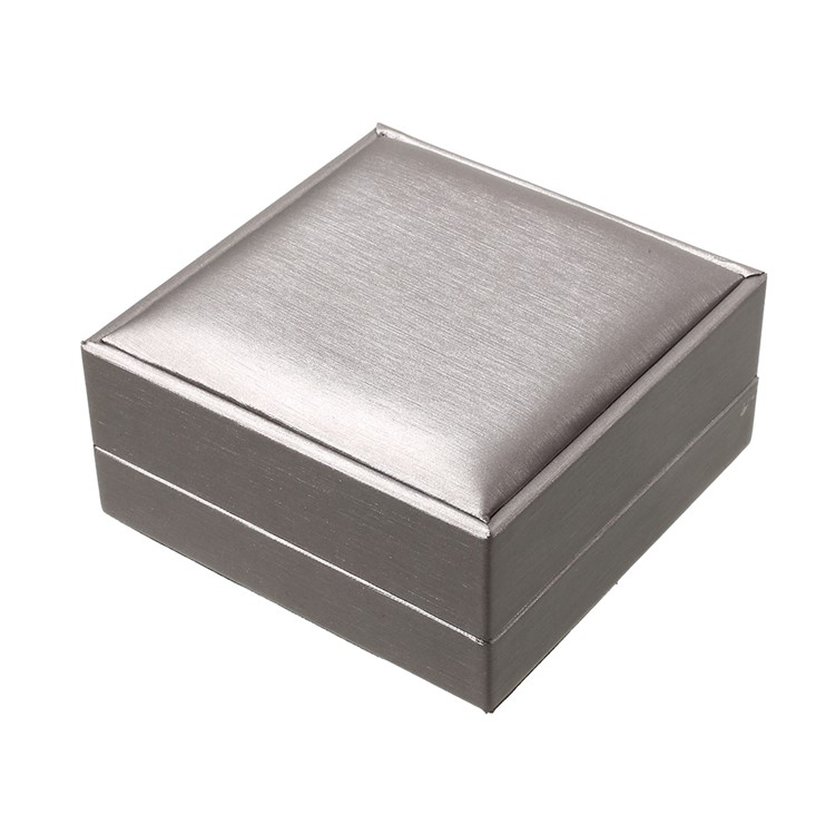 High Quality PU Leather Bangles Jewelry Gift Box Case Holder, Size: 9 x 9 x 4cm - Grey-4