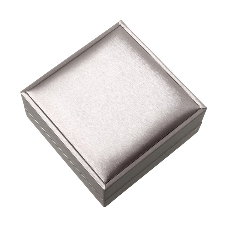 High Quality PU Leather Bangles Jewelry Gift Box Case Holder, Size: 9 x 9 x 4cm - Grey-5