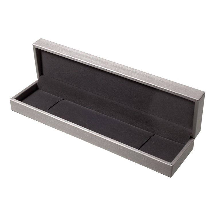 High-grade Necklace Anklet Bracelet Earrings PU Leather Jewelry Display Case Jewelry Gift Box, Size: 22 x 5.5 x 3.2 cm - Grey-3