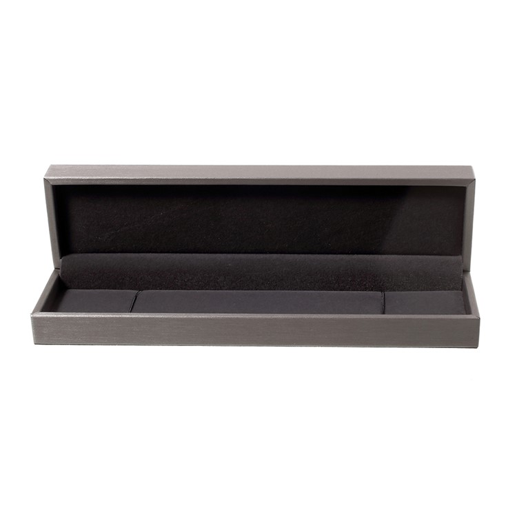 High-grade Necklace Anklet Bracelet Earrings PU Leather Jewelry Display Case Jewelry Gift Box, Size: 22 x 5.5 x 3.2 cm - Grey-7