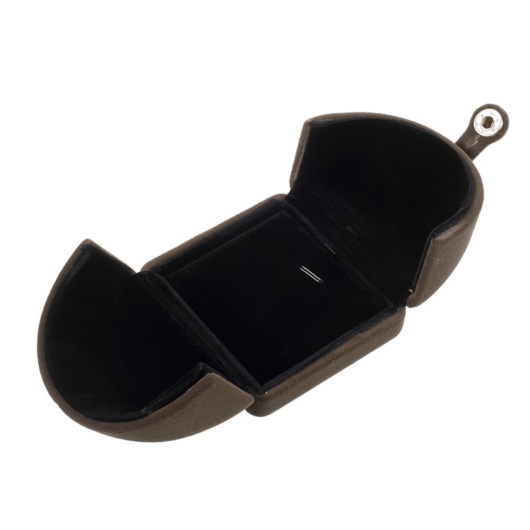 Velvet Gift Box Jewelry Display Case for Anklet Bracelet Pendant Necklace, Size: 6.7 x 6.4 x 5.2cm - Coffee-4