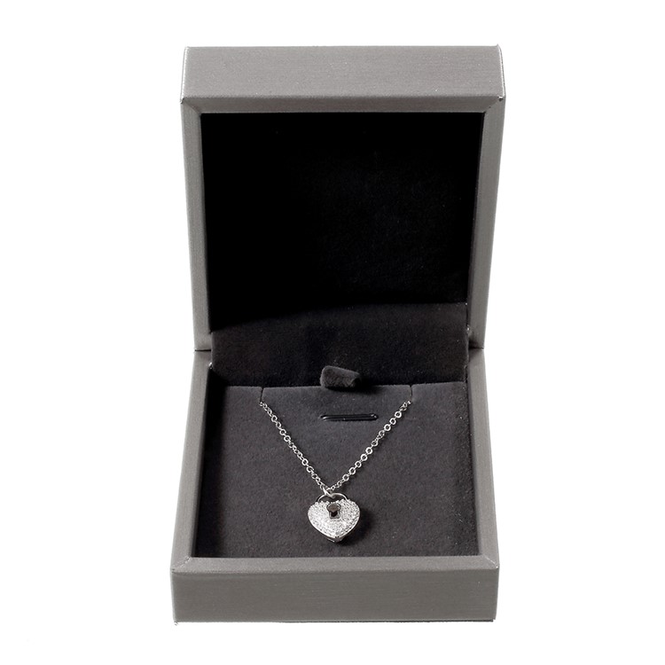 Anklet Bracelet Pendant Necklace Jewelry Leather Gift Box Display Case, Size: 8.4 x 7.4 x 3.7cm - Grey-2