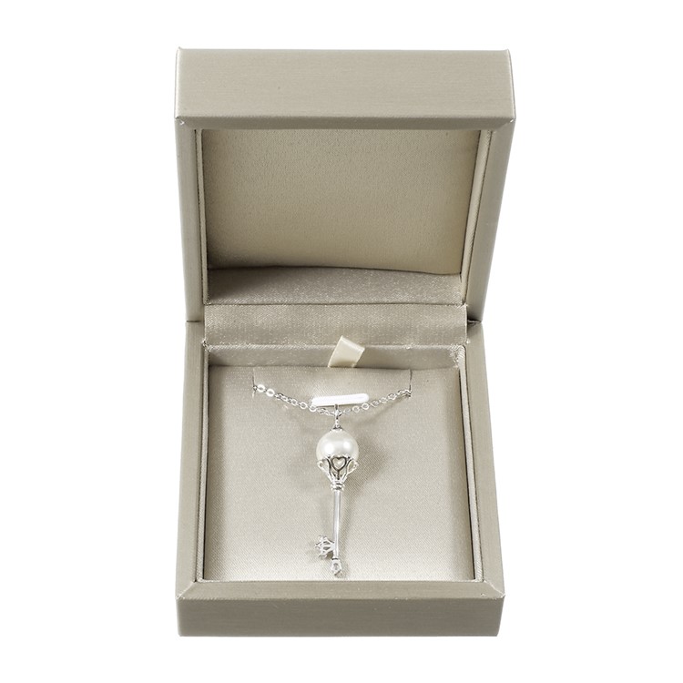 Leather Jewelry Gift Box Display Case for Anklet Bracelet Pendant Necklace, Size: 8.4 x 7.3 x 3.5cm - Gold-2