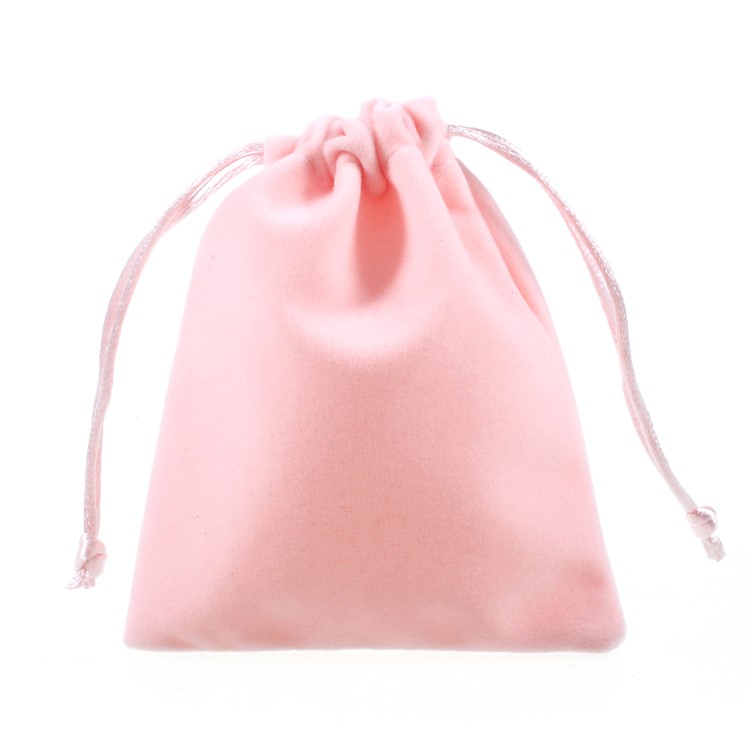 Soft Plush Storage Bag Jewelry Gift Bag Drawstring Bag Organizer - Pink, Size: 15.5 x 15.5cm-1