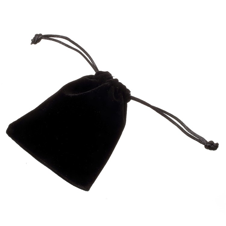 Soft Plush Storage Bag Jewelry Gift Bag Organizer Mini Drawstring Bag - Black-1