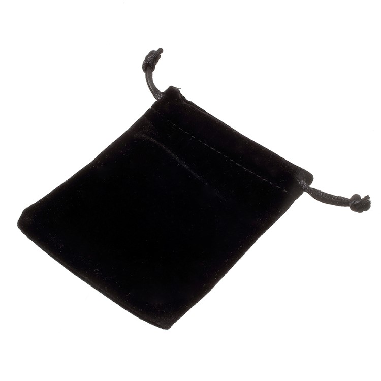Soft Plush Storage Bag Jewelry Gift Bag Organizer Mini Drawstring Bag - Black-2